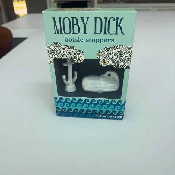 Jonathan Adler Moby Dick White Bottle Stoppers - Picture 1 of 3